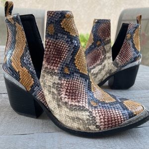 Jeffrey Campbell snake skin boots